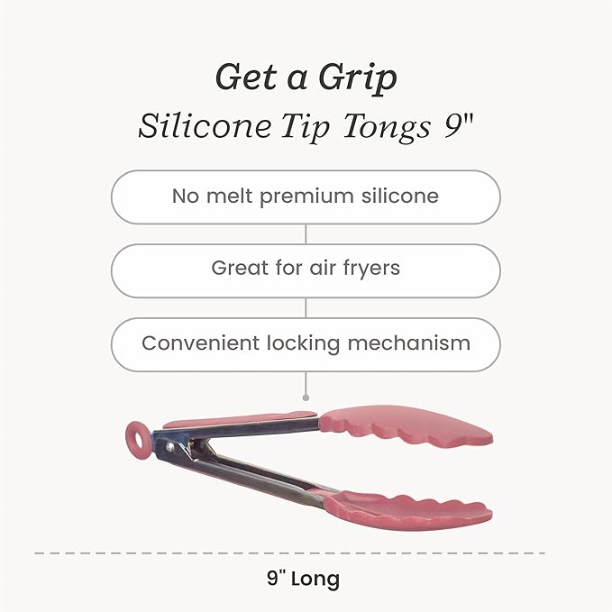 Starpack 'Get a Grip' Silicone Kitchen Tongs for Cooking 9 Inch - BBQ Silicone Tongs for Grill Heat Resistant to 600°F - Stainless Steel Utensils with Non Stick Rubber Tips for Serving Food - Image 4