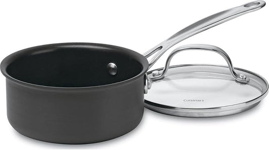 Cuisinart 1-Quart Saucepan, Chef's Classic Nonstick Hard Anodized Saucepan w/Cover, 619-14 by Cuisinart