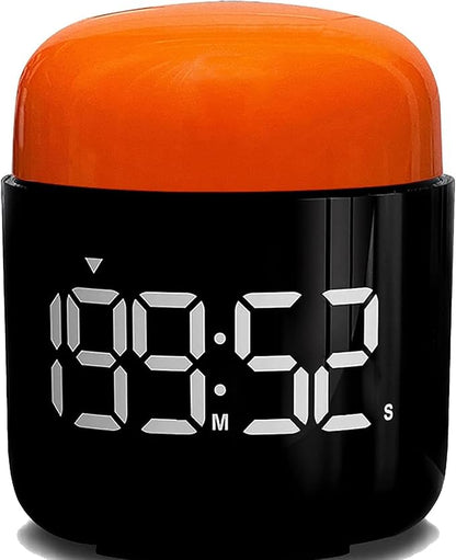 Table Twist Timer, Large LED Display Stopwatch, Silent & Loud Alarm, 199 Minute Countdown & Up, Vintage Night Light, for Kitchen Cooking Meeting Teacher Classroom Office Yoga Fitness Games (Orange)