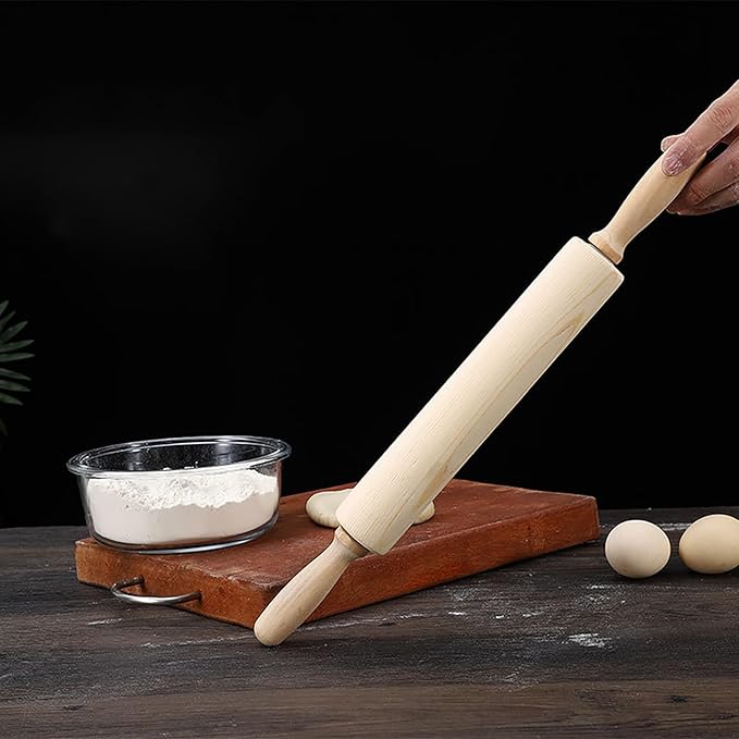 Rolling Pin, 13.8 Inch Wood for Kneading the Dough of Baking Bread, Pizza, Cookie, Noodles (L) - Image 4