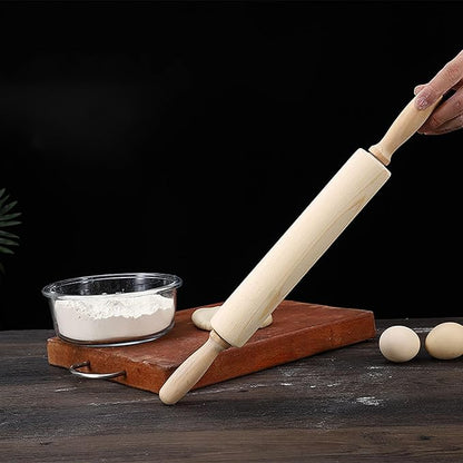 Rolling Pin, 13.8 Inch Wood for Kneading the Dough of Baking Bread, Pizza, Cookie, Noodles (L) - Image 4