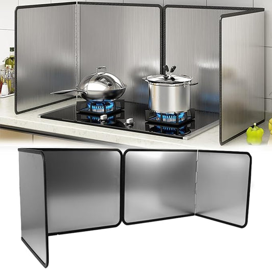 4 Sided Splatter Guard,Foldable Stainless Steel Oil Splatter Screens, Oil Splash Insulation, Oil Splatter Guard Stove Heat Insulation Board, (L: 15" x W: 11.5" x H: 12" x 2Pcs) by Tylulikaty