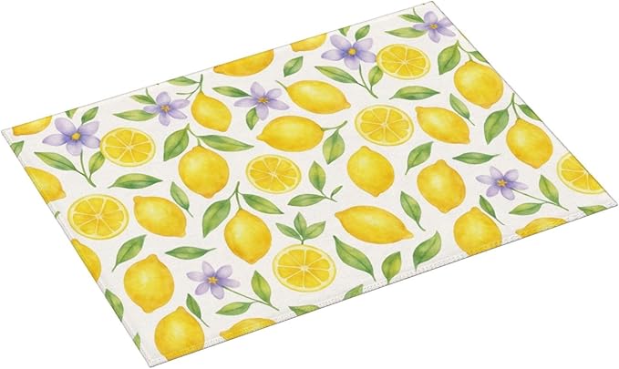 Lemon Dish Drying Mats for Kitchen Counter, Large 18"x24" Dish Mats for Drying Dishes, Microfiber Absorbent Dish Drying Pad Rack Mat Kitchen Decor Reusable Washable