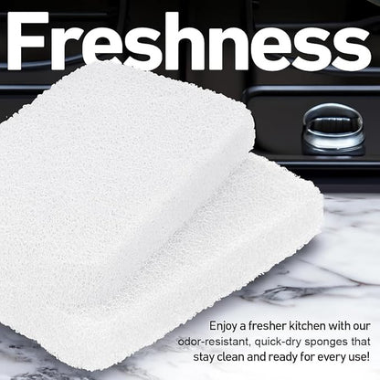 Casanero 6 Pack Silicone Dish Sponges, Heavy Duty Non Scratch Sponges for Dishwashing, Reusable Household Cleaning Sponges for Kitchen, Countertop, Bathroom, Non Stick Cookware or Car