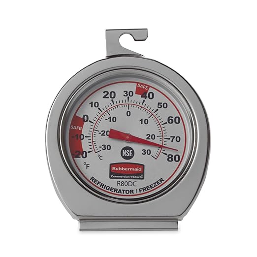 Rubbermaid Commercial Products Thermometer, Classic Large Mechanical Dial, Chrome, Extreme Temperature Range for Use in Refrigerator/Freezer/Cooler/Fridge - Image 2