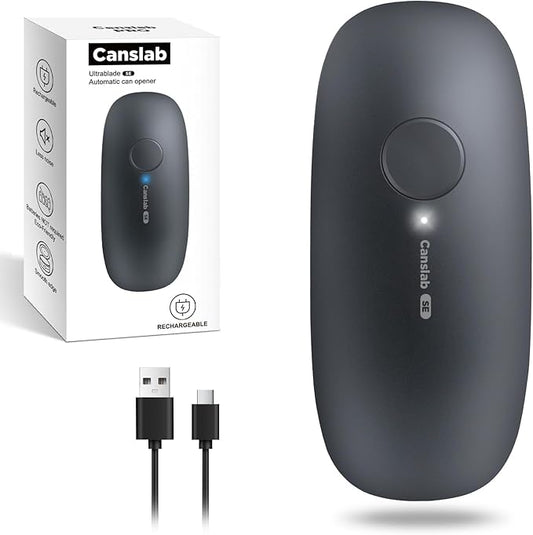 Canslab Ultrablde SE - USB Rechargeable Electric Can Opener for Kitchen for Seniors with Arthritis- Cordless Battery Powered Automatic, Side Cut, Smooth Edge, Handsfree, for Small or Large Cans, Grey by Canslab
