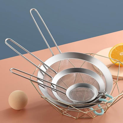 304 Stainless Steel 5.51 inch Fine Mesh Strainers for Kitchen, Colander-Skimmer with Handle, Sieve Sifters for Food, Tea, Rice, Oil, Noodles, Fruits, Vegetable 5.5 inch - Image 7