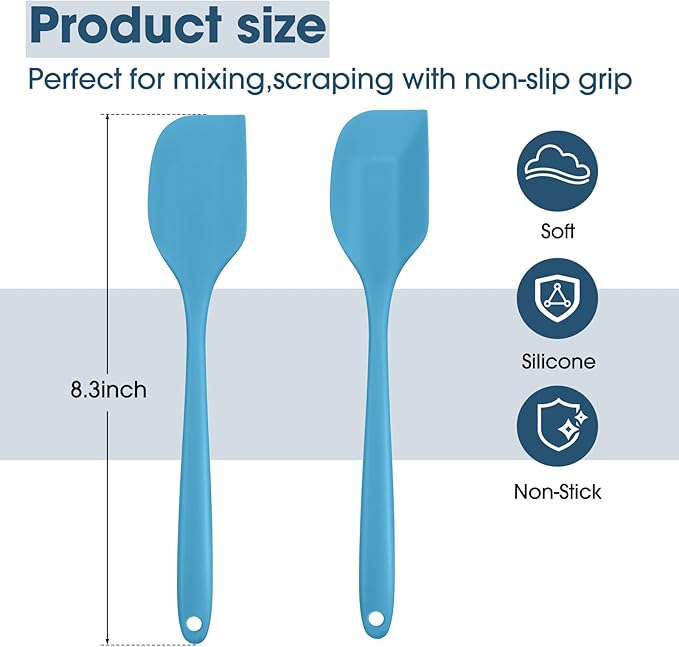 Irenare 84 Pcs Mini Silicone Spatulas Bulk 8.3 Inch Heat Resistant Scrapers Rubber Spatulas Seamless Design Non Stick Flexible for Kitchen Use Cooking Baking Mixing - Image 2
