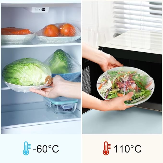 100 Boxed Bowl Covers Bread Proofing Large Thick Clear Plastic Wrap for Food Shower Caps for Sourdough Bread Baking Rising Elastic Reusable BPA Free Food Grade (Diameter 13" Thick Clear) - Image 7