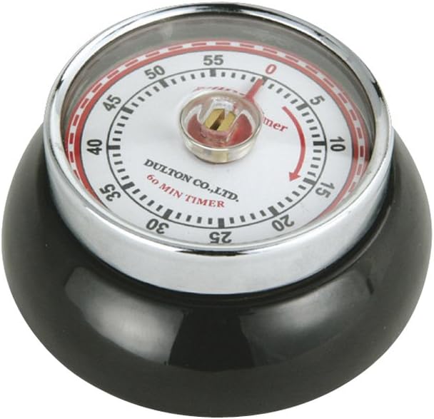 Zassenhaus Magnetic Retro Kitchen Timer, Classic Mechanical Cooking Timer (Black) by Zassenhaus
