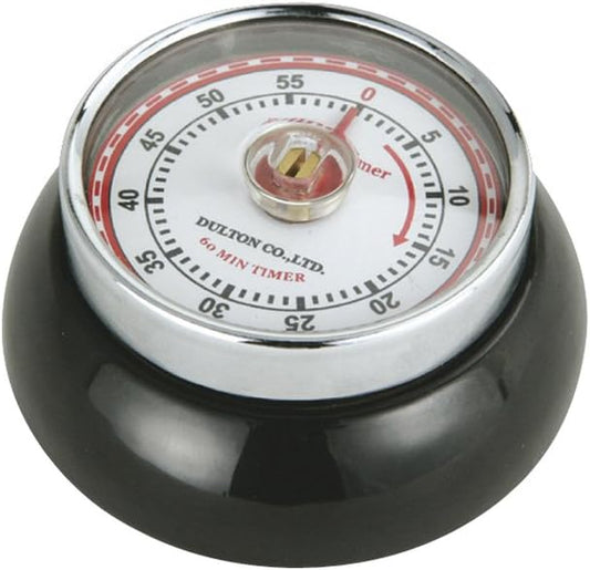 Zassenhaus Magnetic Retro Kitchen Timer, Classic Mechanical Cooking Timer (Black) by Zassenhaus