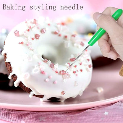 12 Pcs Sugar Stir Needle Scriber Needle Biscuit Icing Pin DIY Baking Pin Stainless Steel Pin Icing Sugarcraft Cake Decorating Needle Tool