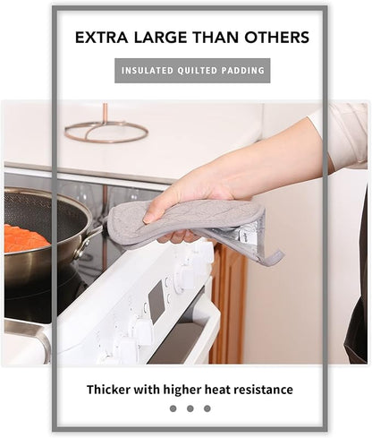 Joyhalo 4 Pack Pot Holders for Kitchen,Cotton Oven Holder with Great Heat Resistance,Non Slip Hot Pads for Kitchen Clearance,Grey - Image 4