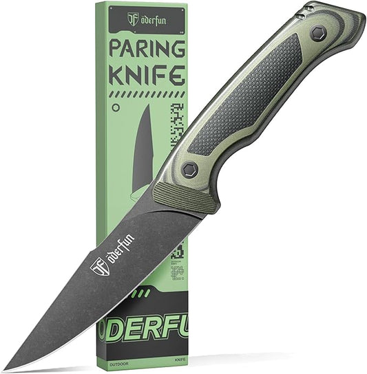 5.5 Inch Kitchen Utility Knife - Rust-Resistant Full-Tang Steel, G10 Handle - Professional Outdoor Chef Knife for Fruit & Vegetable Slicing, Paring & Tomatoes (Knife For Men)