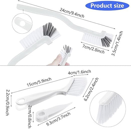 Patelai 4 Pieces Cleaning Brush Sets Small Scrub Brush Household Use for Cleaning Bottle Sink Kitchen Sink Corner Dish Edge Grout Bathroom Sliding Door Window Track(White) - Image 2