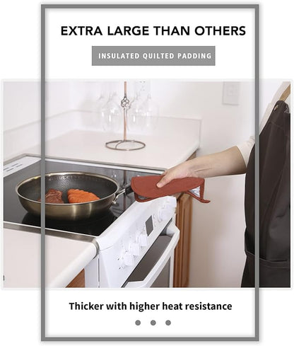 Joyhalo 4 Pack Pot Holders for Kitchen,Cotton Oven Holder with Great Heat Resistance,Non Slip Hot Pads for Kitchen Clearance,Spice - Image 3