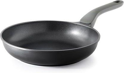 PRICUSIS Nonstick Frying Pan, 8/10/12 Inch Skillet with Stay Cool Handle, Fully Coated, Induction Compatible & Oven Safe, 100% Dishwasher Safe, PFOA Free（10 Inch, Black Sesame）