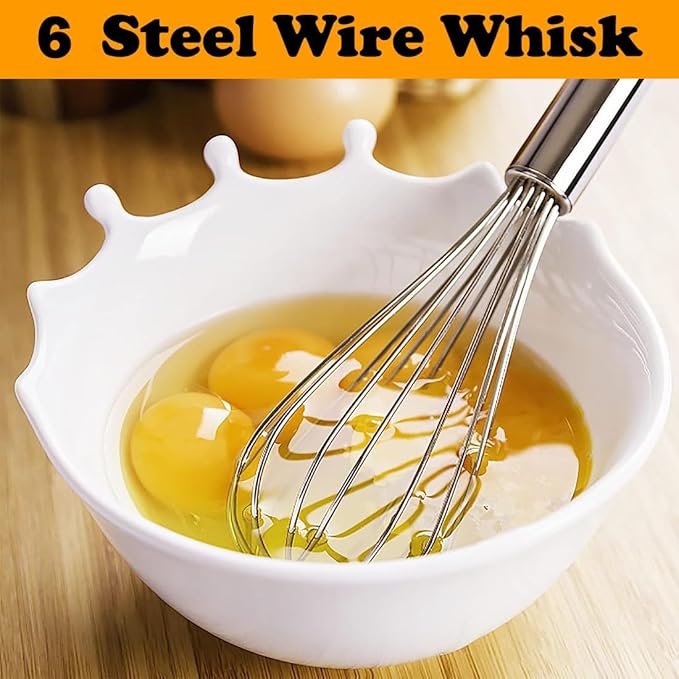 Polly Online Stainless Steel Whisk Set, 3 Packs Balloon Whisk for Cooking, Whisking, Blending (8",10",12") - Image 4