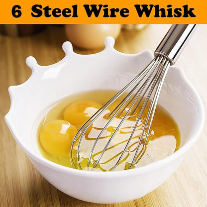 Polly Online Stainless Steel Whisk Set, 3 Packs Balloon Whisk for Cooking, Whisking, Blending (8",10",12") - Image 4