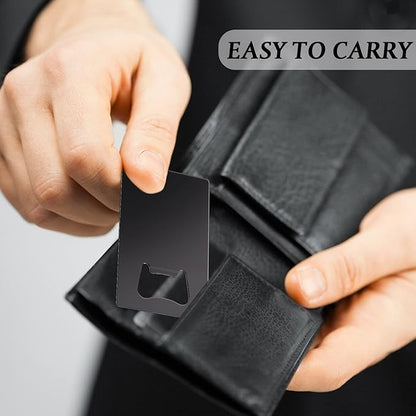 60 Pcs Credit Card Bottle Opener Groomsmen Bridesmaid Wallet Bottle Opener Beer Wine Stainless Steel for Wallet Pocket Party Wedding Favor, Black - Image 5