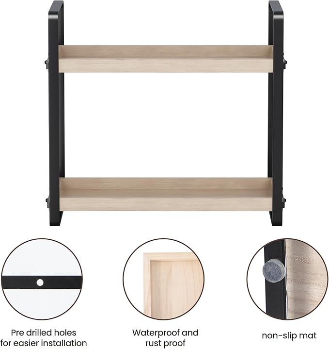 HNRLOY Bathroom Counter Organizer,Bathroom Countertop Organizer,Counter Shelf,Countertop Storage,Organization and Storage,Makeup Shelf,Sink Caddy(Burlywood 2 Tier) - Image 4