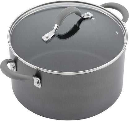 Circulon 84564 Elementum Hard Anodized Nonstick Cookware Set / Pots and Pans Set - 10 Piece, Gray