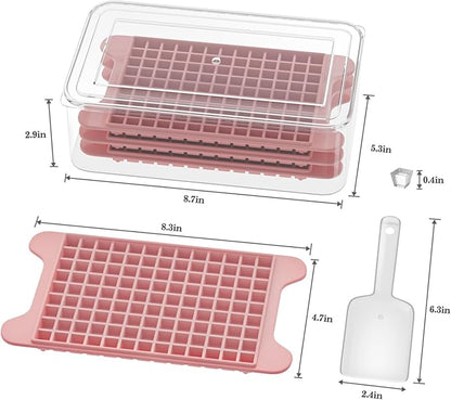 Mini Ice Cube Tray for Freezer: GGUW Nugget Ice Cube Tray with Bin - Crushed Ice Tray Making 4×108 PCS Icecube - Easy Release Iced Maker Trays - Image 2