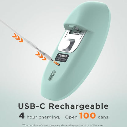 Canslab Ultrablde SE - USB Rechargeable Electric Can Opener for Kitchen for Seniors with Arthritis- Cordless Battery Powered Automatic, Side Cut, Smooth Edge, Handsfree, for Small or Large Cans, Teal - Image 2
