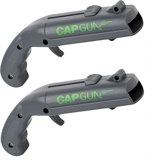 2PCs Grey Cap Gun Bottle Opener - Fun and Functional Novelty Beer Bottle Opener with Realistic Design, Gift for Beer Lovers, Parties, and Themed Events