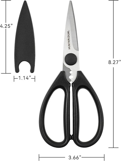 Kitchen Scissors for Food, HUNTER.DUAL Heavy Duty Come Apart Poultry Shears for Cooking, All Purpose for Cutting Chicken, Meat, Fish & Vegetables (Black, 8.26 Inch) - Image 5