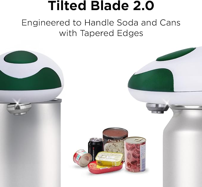 Kitchen Mama Auto 2.0 Electric Can Opener: Blade Opens Almost Any Can Pop or Soda Can - Automatic, Hands Free, Safe, Smooth Edge, Lid Remover, Battery Operated, Cordless, YES YOU CAN (Alpine Green) - Image 5