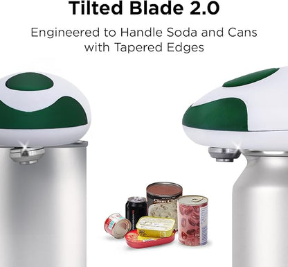 Kitchen Mama Auto 2.0 Electric Can Opener: Blade Opens Almost Any Can Pop or Soda Can - Automatic, Hands Free, Safe, Smooth Edge, Lid Remover, Battery Operated, Cordless, YES YOU CAN (Alpine Green) - Image 5