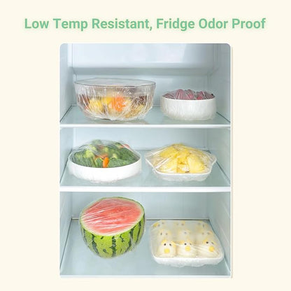 100Pcs Extra Large Plastic Bowl Covers Fits 6-13 Inch Bowls, Elastic Reusable Food Covers for Bread Proofing, Food Fresh Keeping & Dust Protection