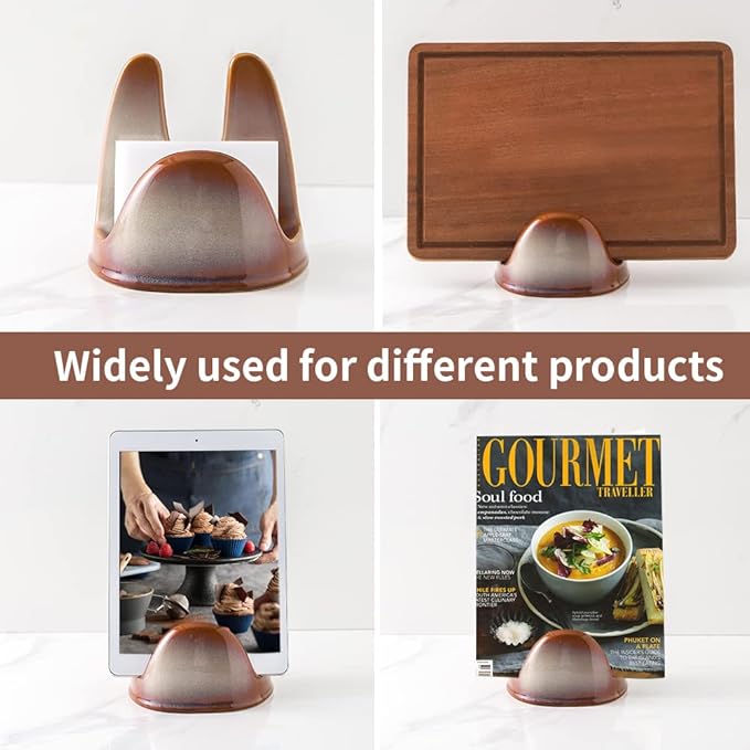 Nihow Pot Lid Holder: Stable Ceramic Pan Lid Holder for Kitchen Counter Decor/Counter top/Stove Top- Heat Resistant & Dishwasher Safe - Elegant Brown (1 PC) - Image 6