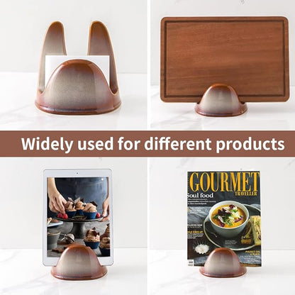 Nihow Pot Lid Holder: Stable Ceramic Pan Lid Holder for Kitchen Counter Decor/Counter top/Stove Top- Heat Resistant & Dishwasher Safe - Elegant Brown (1 PC) - Image 6