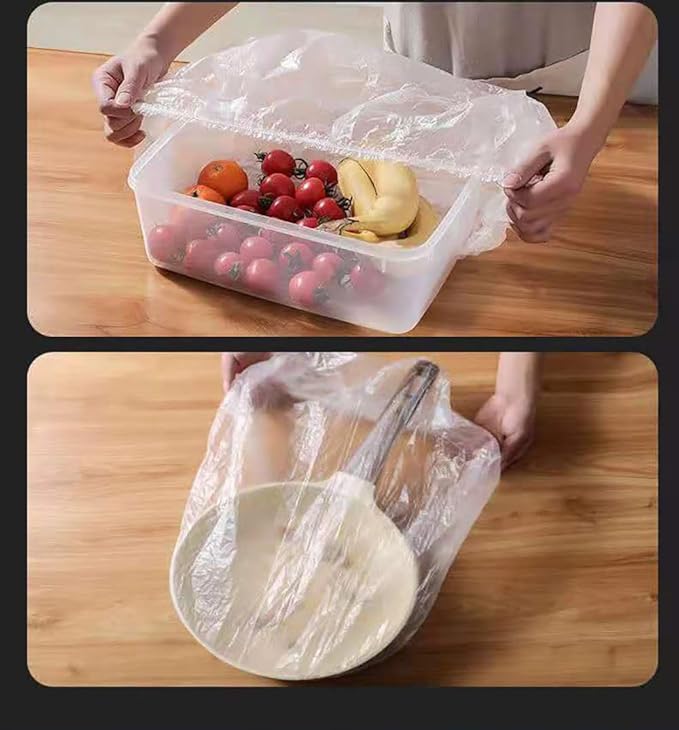 100 Plastic Large Bowl Covers - 20 Inch Elastic Reusable, Large Bowl Covers For Bread Proofing, Multi-Purpose Kitchen Outdoor Must-Have