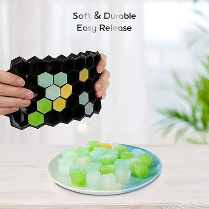 Jisile Ice Cube Trays for Freezer, Hexagonal Ice Tray with Lids, Silicone Molds Easy-Release Reusable, Large Honeycomb Mold for Cocktails Coffee, 2 Pack - Image 3