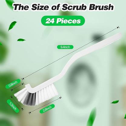 Yinkin 24 Pcs Kitchen Scrub Brush Bulk Sink Bathroom Edge Corner Cleaning Brush Right Angle Mini for Grout Household Dishwasher Tile Lines Window Track Deep Cleaning with Stiff Bristles - Image 2