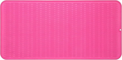 MicoYang Silicone Dish Drying Mat for Multiple Usage,Easy clean,Eco-friendly,Heat-resistant Silicone Mat for Kitchen Counter or Sink,Refrigerator or Drawer Liner Rose 5XL 36inches x 18inches by MicoYang