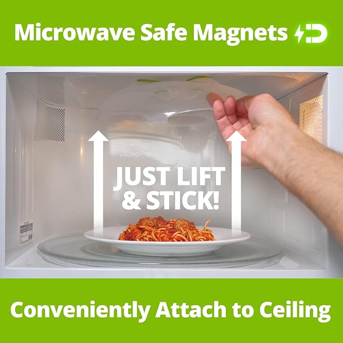 HOVER COVER Magnetic Microwave Cover for Food | Clear Microwave Splatter Cover | Microwave Plate Cover with Steam Vents | Food Grade Dish Cover | BPA-Free | Dishwasher Safe | Green - Image 5
