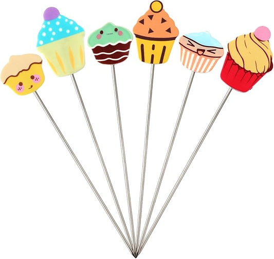 6pcs Cake Test for Baking, Durable Stainless Steel Cake Test Stick Baking Doneness Tester Sets Reusable Kitchen Bakery Tools for Cupcake Bread Muffin Supplies