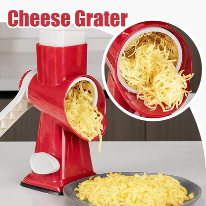 KEOUKE Rotary Cheese Grater Pro 6 in 1 - Shredder Crinkle Slicer Grinder Ice Shaver, Stable Suction, Time-saving Easy Use & Clean, Safe Morden Kitchen Tool for Cheese, Vegetable, Nuts, Chocolate - Image 6