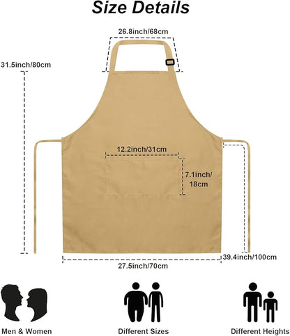 15 Pcs Adult Aprons Bulk with Pockets Adjustable Bib Chef Apron for Women Men Painting Cooking Crafting (S/L) - Image 5