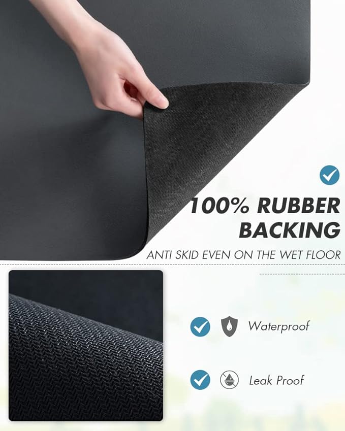 AMOAMI Coffee Mat - Hide Stain Rubber Backed Absorbent Dish Drying Mat for Kitchen Counter - Fits Under Coffee Maker or Machine - Image 6