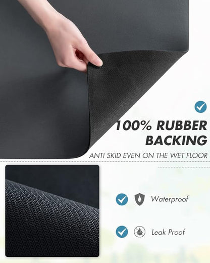 AMOAMI Coffee Mat - Hide Stain Rubber Backed Absorbent Dish Drying Mat for Kitchen Counter - Fits Under Coffee Maker or Machine - Image 6