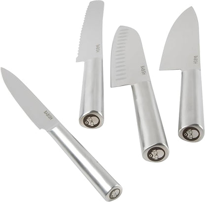 Babish 5 Piece 1.4116 German Steel Magnetic Knife Block Set Babish 5-Piece Forged Kitchen Knife Block Set – 1.4116 German Steel Cutlery with Magnetic Knife Holder – Professional Chef Knife Set