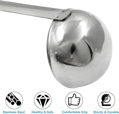 Piutouyar 3 Pcs 3 oz Soup Ladle Set, Stainless Steel Ladle with Long Hooked Handles Kitchen Cooking Serving Ladle Accessories for Cooking Soup Sauce Stews - Image 3