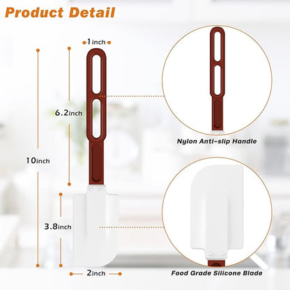 High-Temp Silicone Spatulas, 10'' Commercial Spatula 500°F Heat-Resistant Non-Stick Silicone Scraper, Set of 2 (10-Inch, NSF) - Image 3