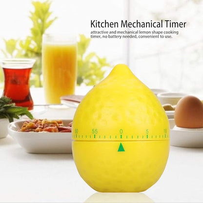 Lemon Mechanical Kitchen Timer, Cute Lemon Timer for Kids, Wind Up 60 Minutes Manual Countdown for Classroom, Home, Study and Cooking, 6.2x6.2x8cm