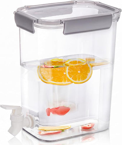 Elsjoy 1.2 Gallon Plastic Drink Dispenser with Spigot, Cold Beverage Dispenser Fridge Drink Container for Iced Tea, Lemonade, Coffee